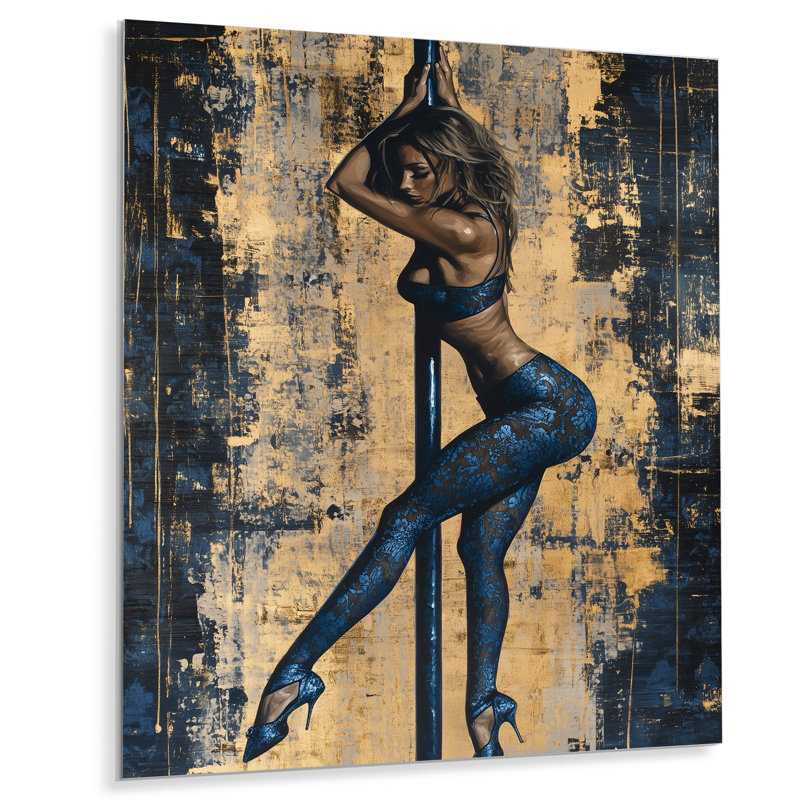 «Tempt Me Exotic Pole Dancer - Woman Stripclub», reproduction d'art murale, H 32 po x l 16 po, Cadre simple blanc