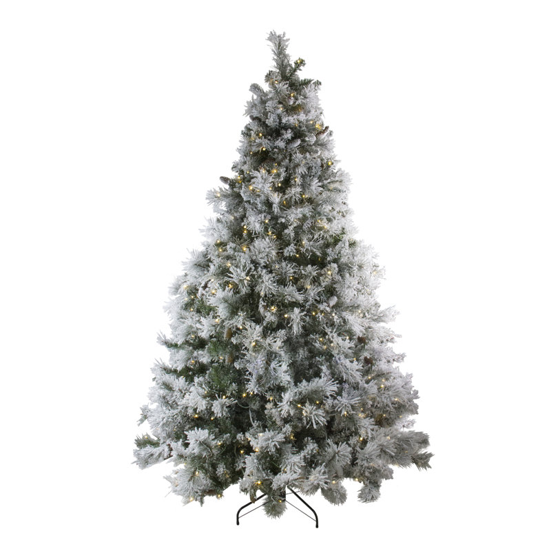 Pre-Lit Victoria Pine Artificial Christmas Tree - LED Lights, 7.5' H