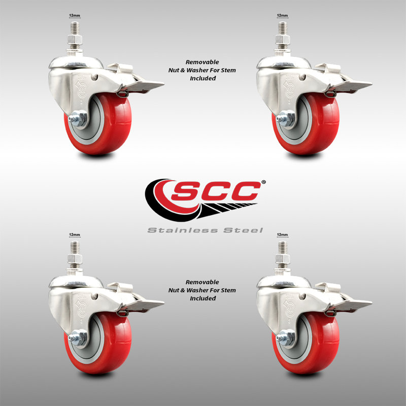 Polyurethane Casters, Red