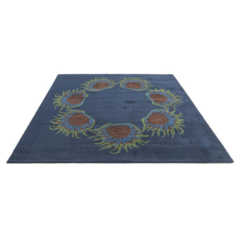 Tapis carré bleu marine
