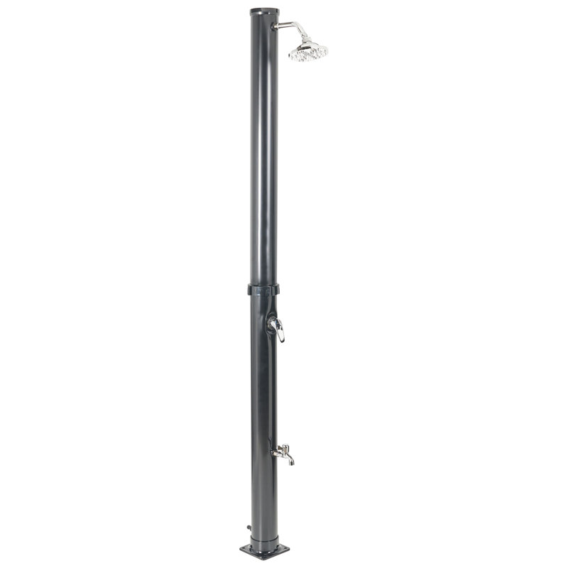 ELQUI Solar Powered Temperature Controlled Stainless Steel Free Standing Outdoor Shower and Footwash Spout