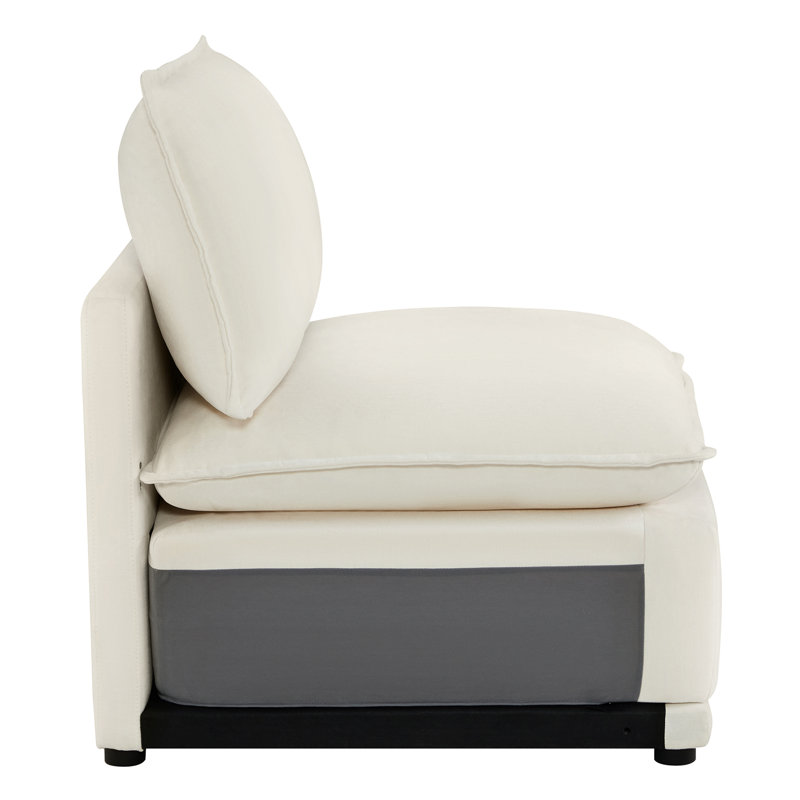Cloud Oversized Armless Chair, Beige