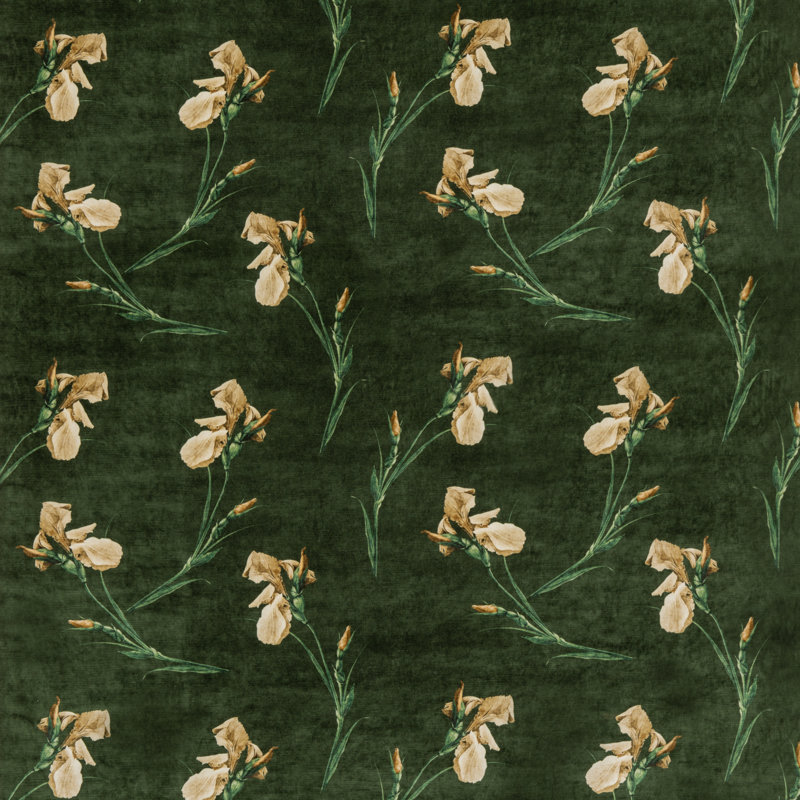Baker Iris Fabric, Emerald