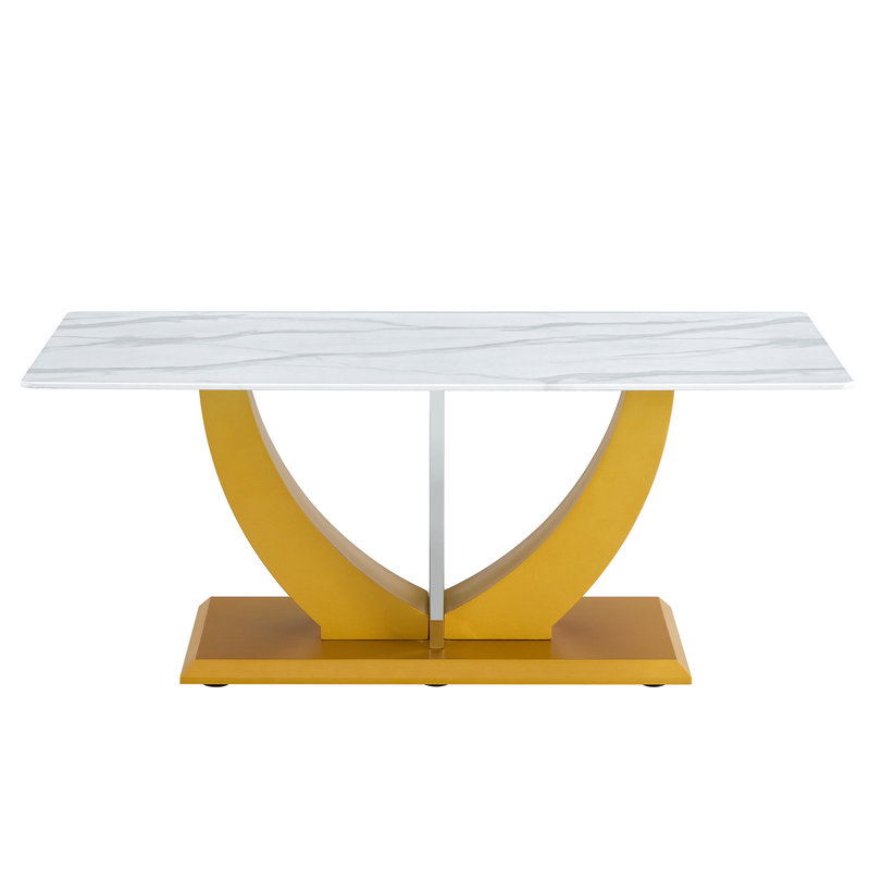 Rectangular Coffee Table with Glass Table Top