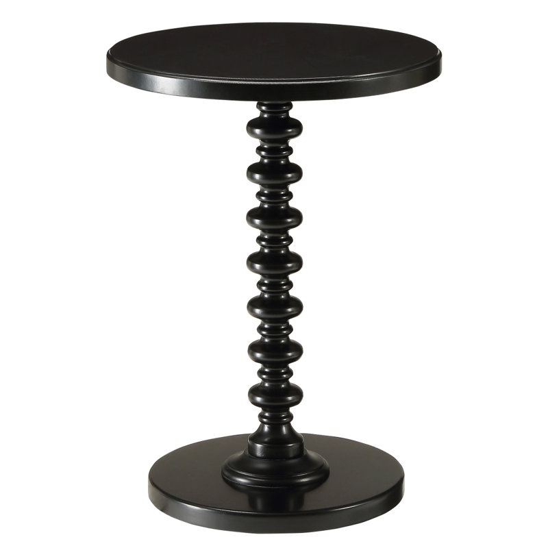 Table d'appoint ronde noire en bois, Noir