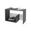 Table d'appoint Vega en mélamine avec rangement ouvert, onix et blanc