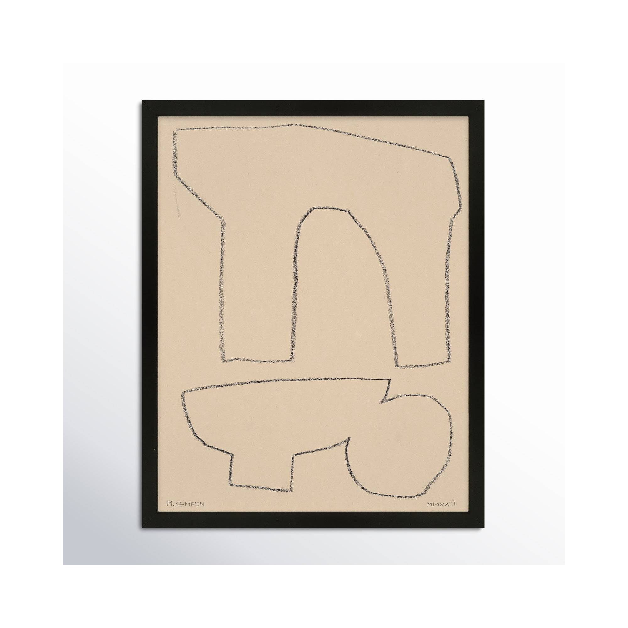 Outlines 2 by Michael Kempen, 40" W x 50" H, Black Framed