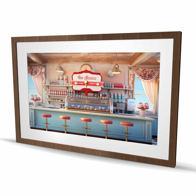 Ice Cream Parlor - chambre à coucher rétro encadrée, H 24 po x l 36 po