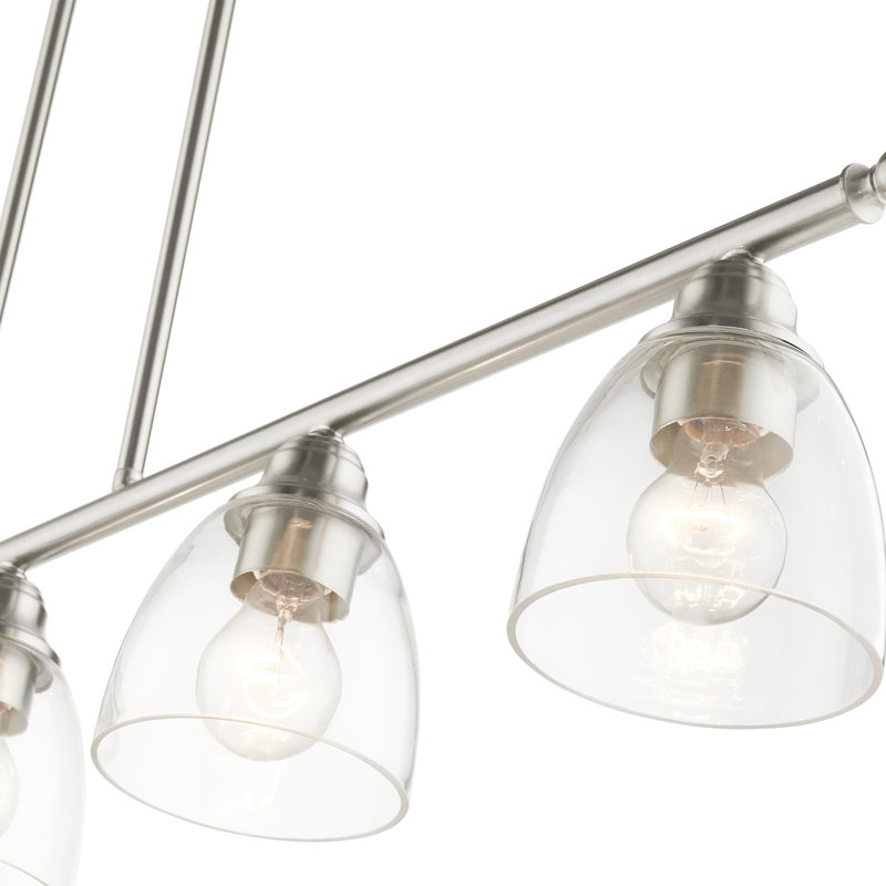 Bargas 5-Light Dimmable Linear Pendant, Brushed Nickel
