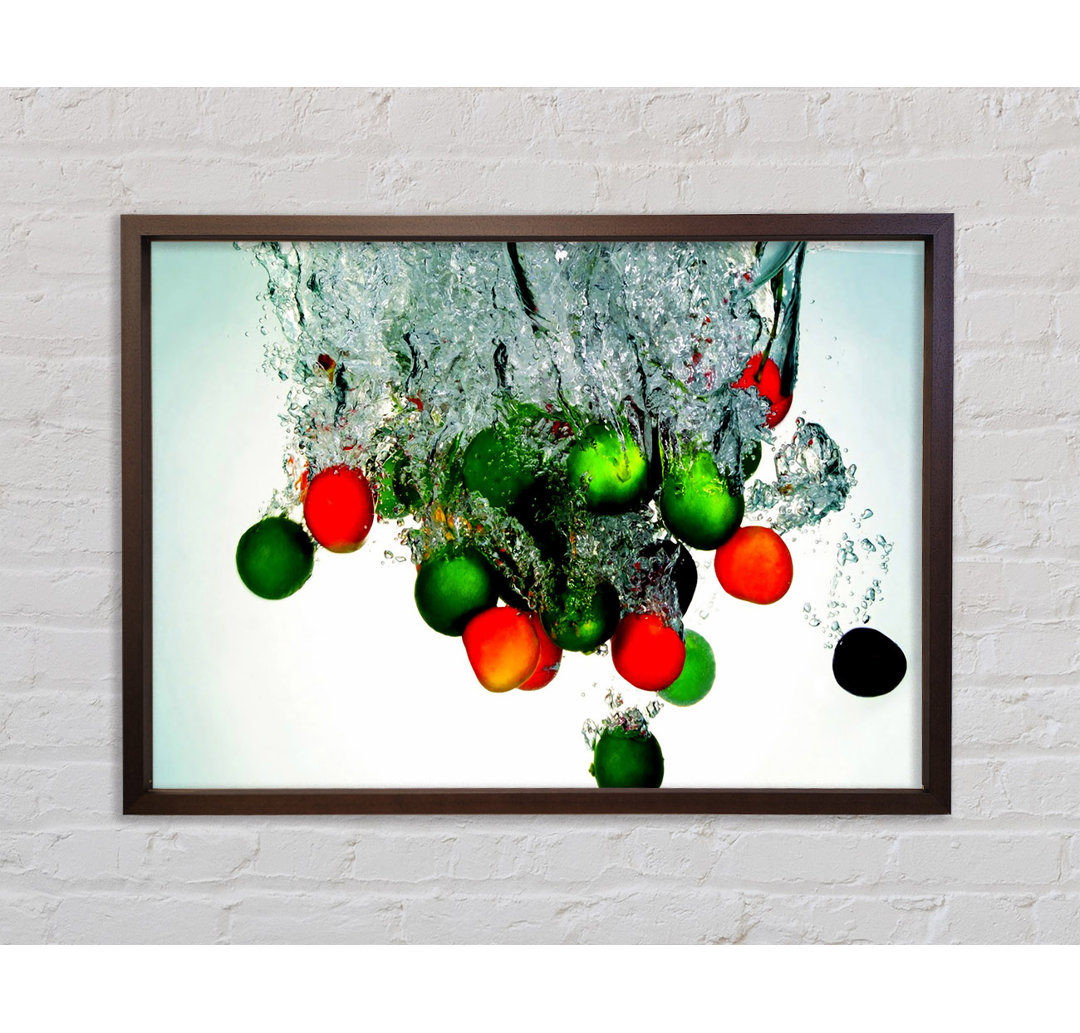 Water Splash Fruit - Einzelner Bilderrahmen Kunstdrucke auf Leinwand