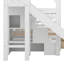 Lit superposé simple au-dessus de simple avec escalier et glissières, lits superposés en bois massif avec tiroirs de rangement-711561998