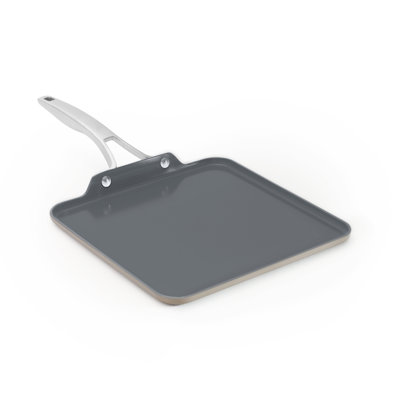 Calphalon Premier Ceramic Nonstick 11" Square Griddle, Mushroom Gray
