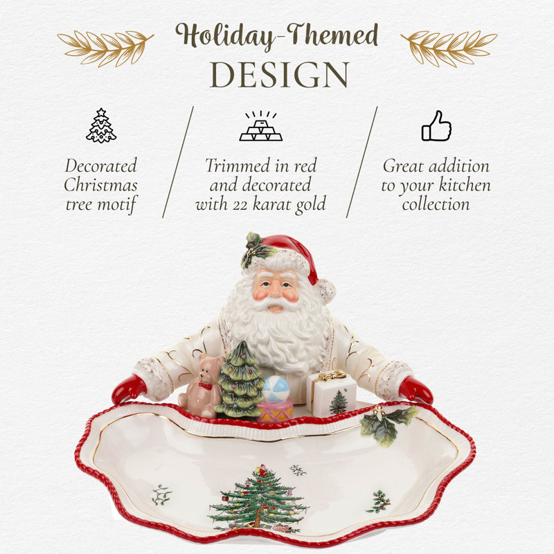 Spode Christmas Tree Figural Santa Dish