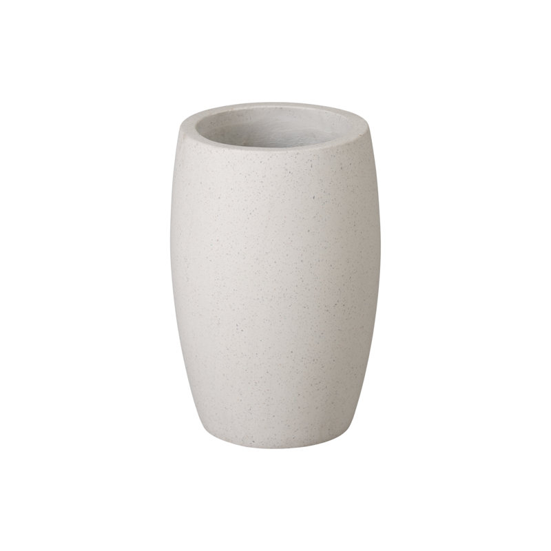 Pot à fleurs en ciment Efkea, H 17 po x l 12 po x P 12 po, Blanc