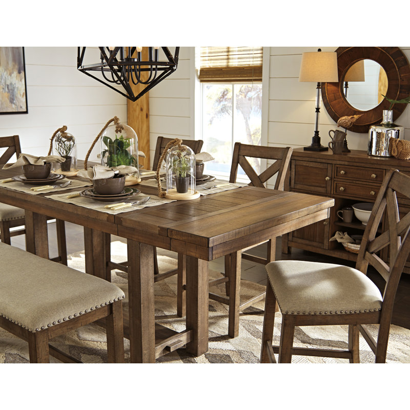 Hannalise Extendable Trestle Dining Table, 36'' H X 86'' W X 36'' D