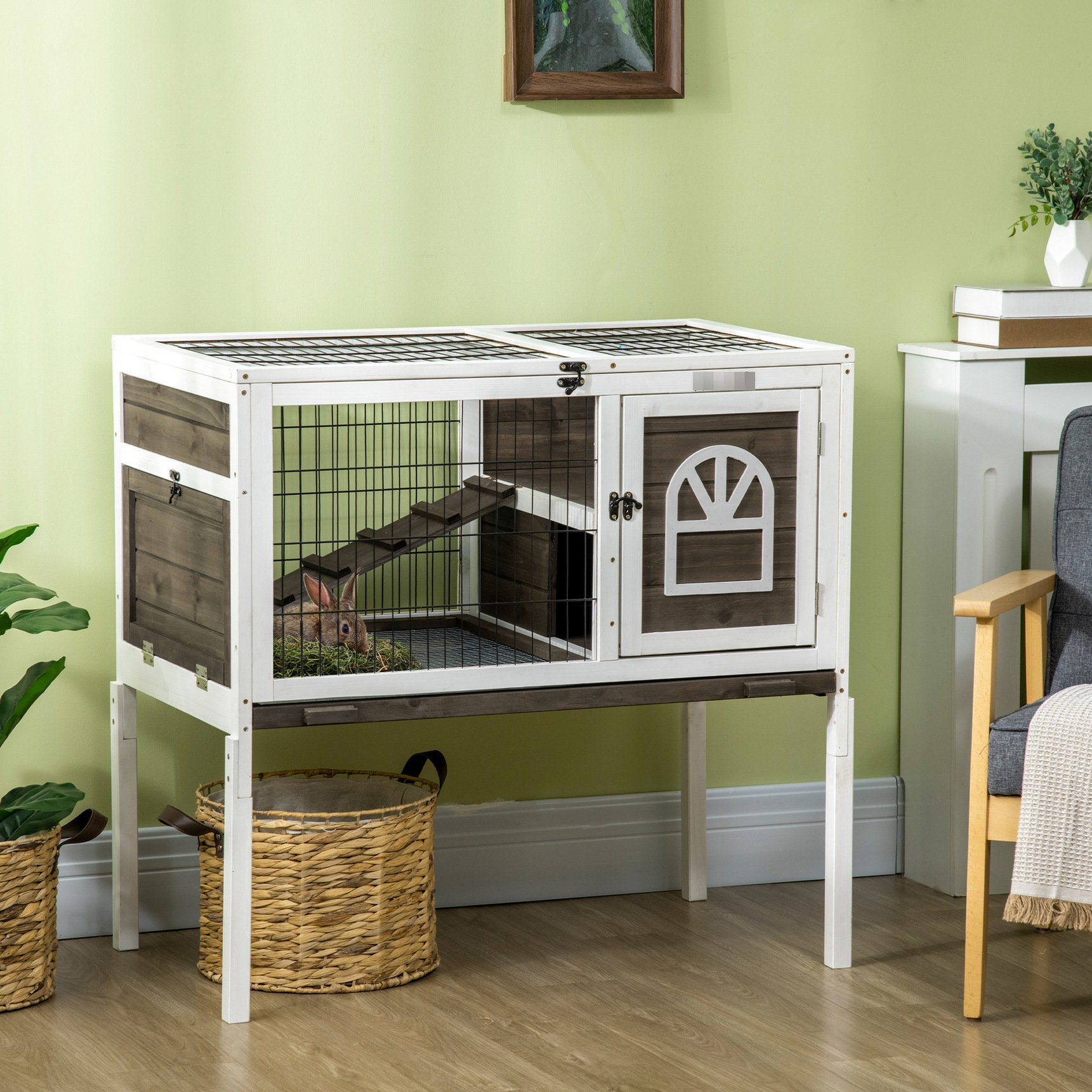 Archie & Oscar™ Solid Indoor Guinea Pig - Rabbit Cage With Roomy Run ...