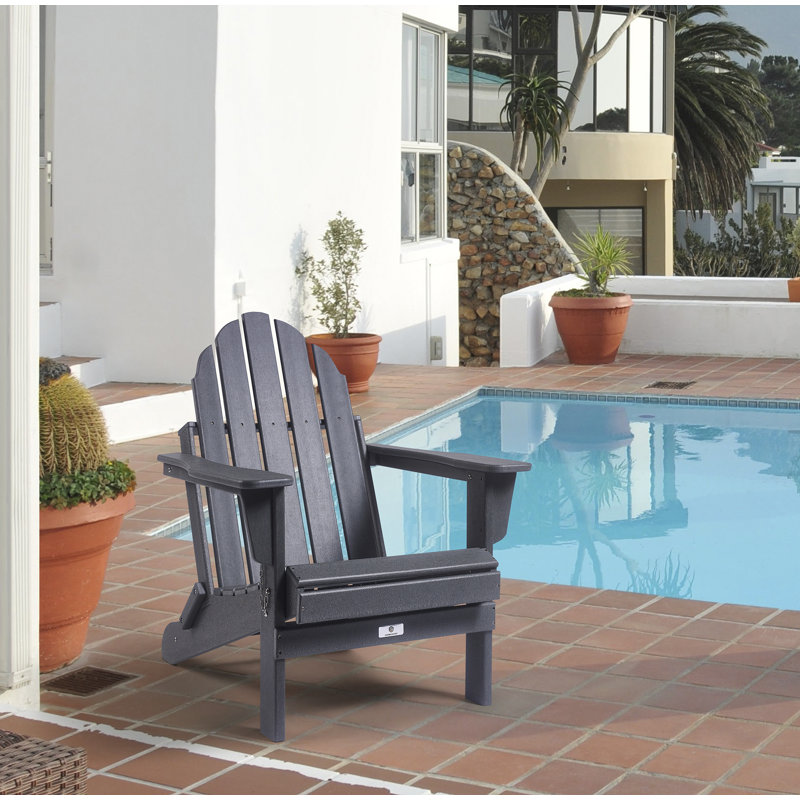 Chaise Adirondack en plastique Bedie, gris