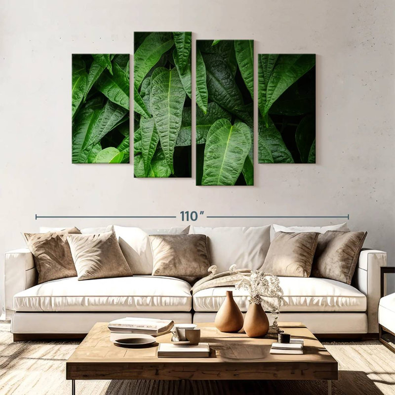 Harnek feuilles de plantes fraîches, H 54 po x l 84 po