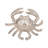 Aluminum Metal Crab Figurine Coastal Decorative Sculpture - Nautical Accent Decor in Trendy Ocean-Inspired Style.