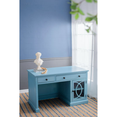 Bureau avec tiroirs et armoire vitrée en demi-cercle avec options de tiroir abondantes