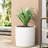 Planter - And Stylish, 16.5In X 16In, Natural Stone Finish, Garden Subtle Pleated Design, 16.5" W D 16" H, Lightweight Concrete, Porch