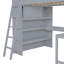 Lit mezzanine double avec bureau et tablette