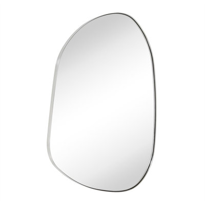 Bertlinde Asymmetrical Stainless Steel Framed Wall Mirror