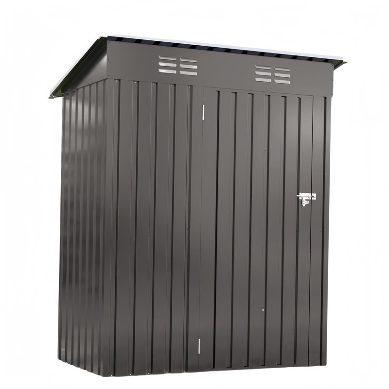 5x3 Ft Metal Outdoor Storage Shed, Tool Shed With Pitched Roof And Lockable Door Compact Metal Tool Shed For Garden, Backyard, Patio, Everyday Sundries And Bike Storage