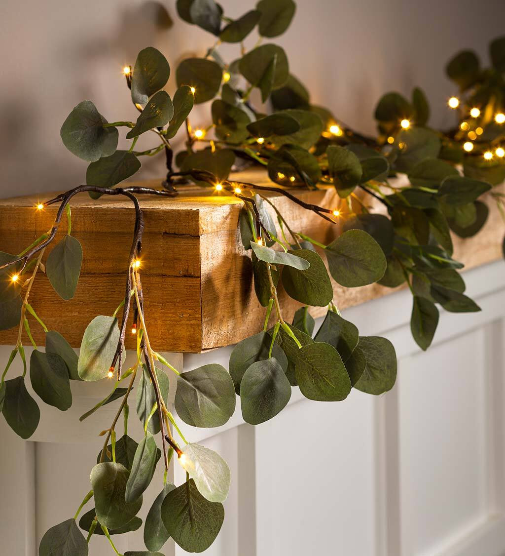 20.5'' in. Lighted Faux Eucalyptus Garland