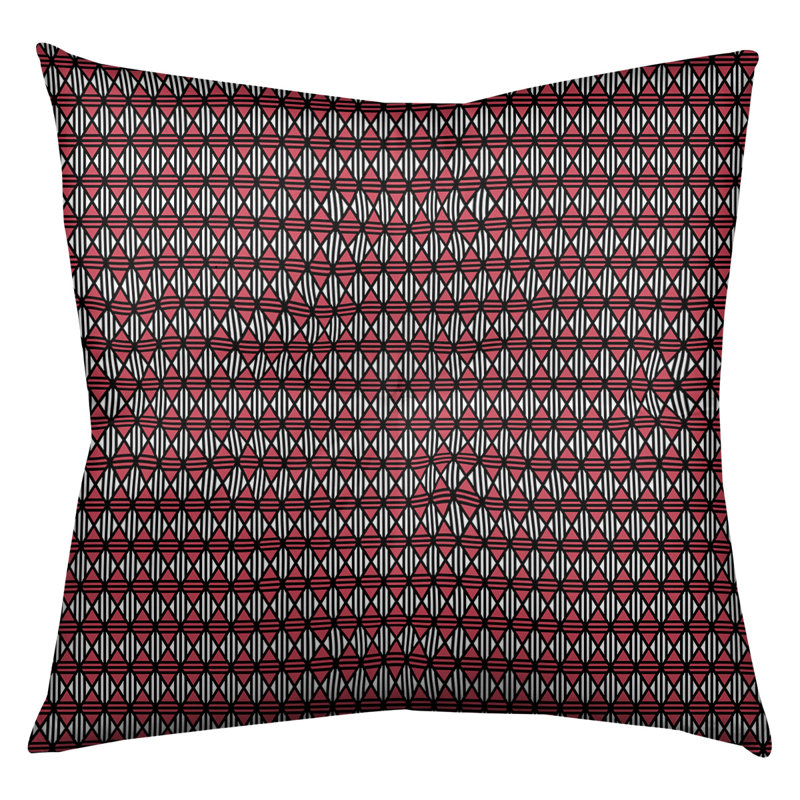 Coussin de sol Katelyn Elizabeth, 26 po x 26 po, Noir / rouge