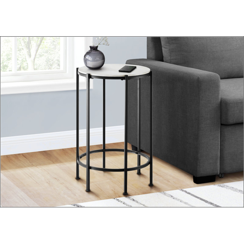 Contemporary Round Side Table, White