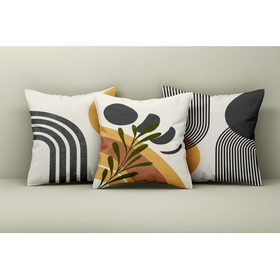Stylish Cushion Cover Set (3 Pieces), 16.9 x 16.9 Inches | 50% Cotton / 50% Polyester, Washable & Ironable | Perfect for Home Decor, Sofa, and Living Room Accent, Soft and Durable Fabric
