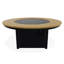 Table de feu 54 po ronde en polymère rustique avec tablette au propane-109665439