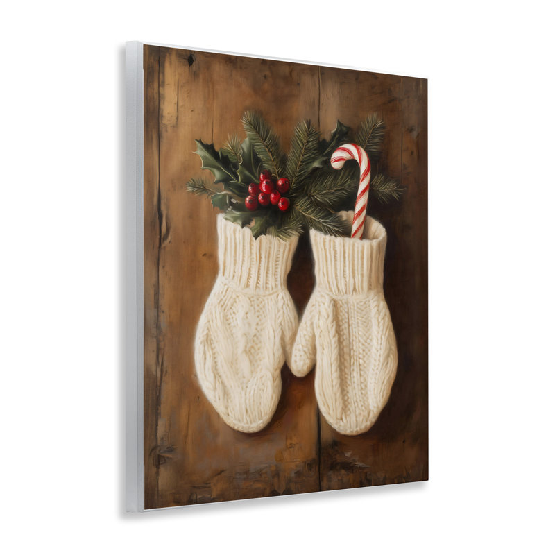 Plaque murale chaude mitaines en laine, design par Arlington Prints
