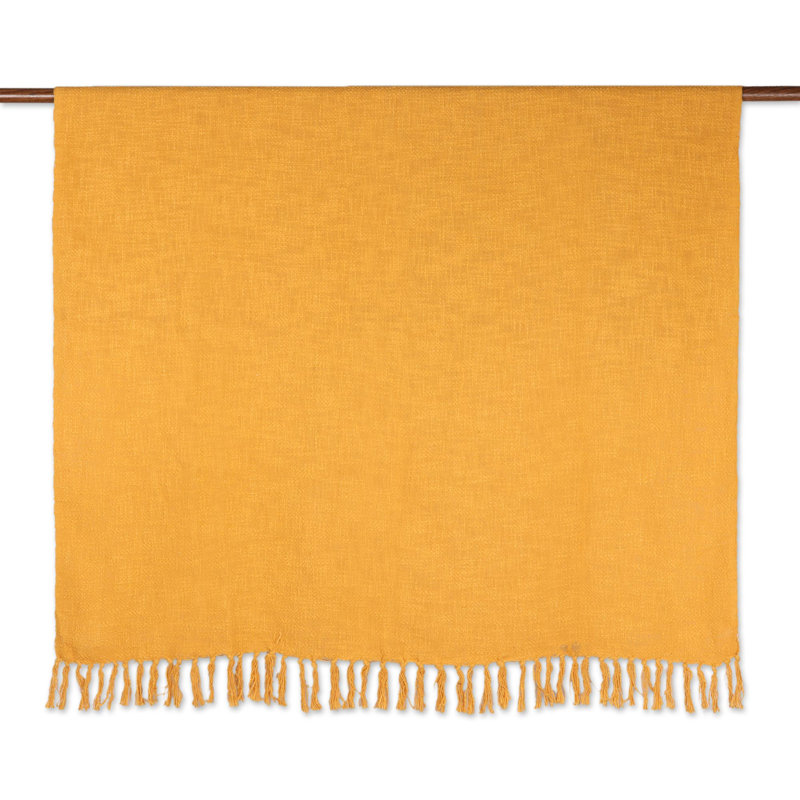 Plain Weave / Muslin Throw Blanket, Yellow