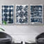 «Indigo Memory I», ensemble de 3 toiles encadrées-97792176-97792177