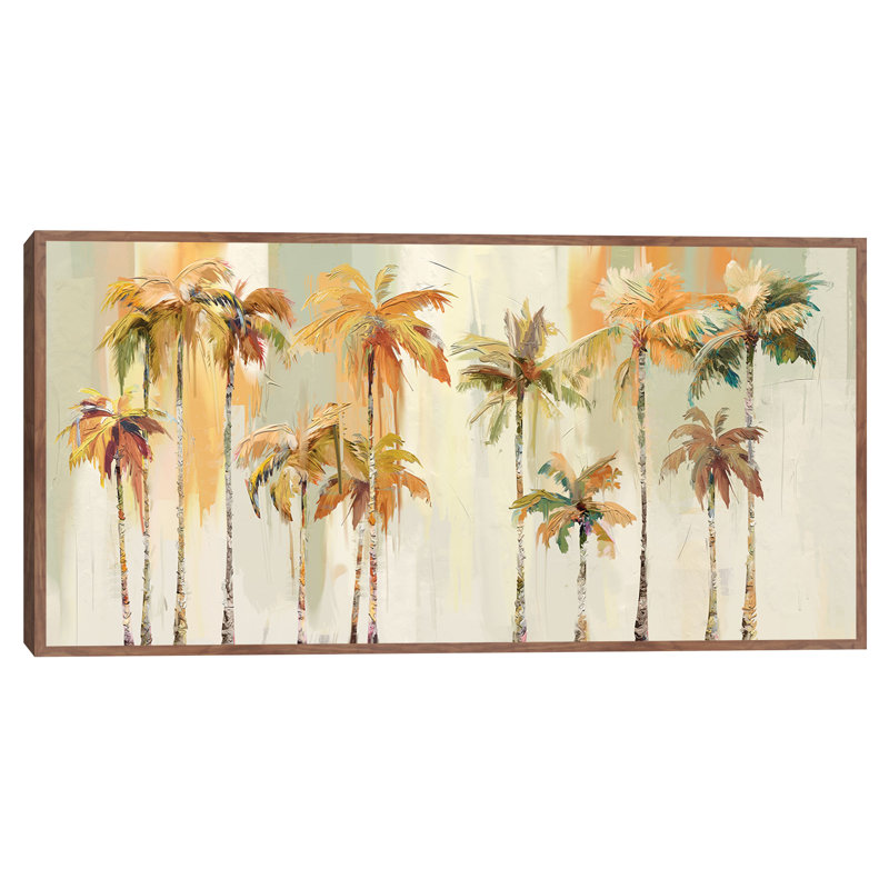 Eclectic Palms Botanical Framed Canvas Wall Art