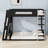 Wooden Gaming Bunk Bed With Desk,Two Storage Shelves,USB And LED Light-1285990007