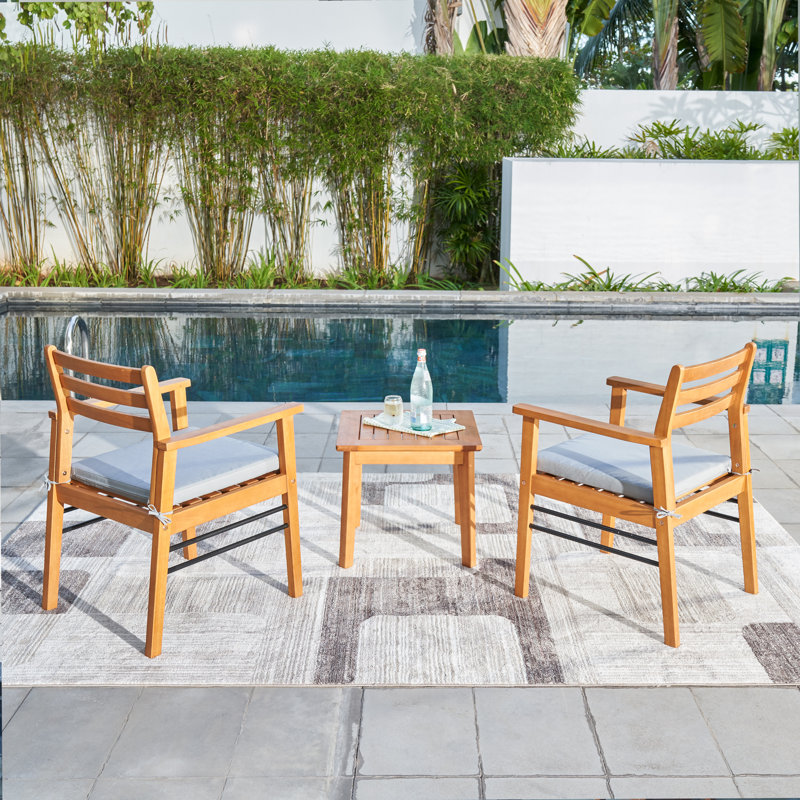 Jeshia 2 - Person Patio Conversation Sets with Cushions