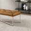 Banc en cuir brun clair Murrin