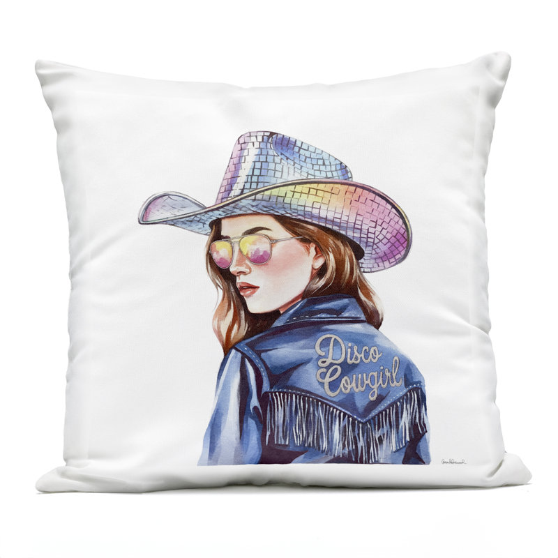 Coussin d'extérieur imprimé disco en bleu par Amanda Greenwood
