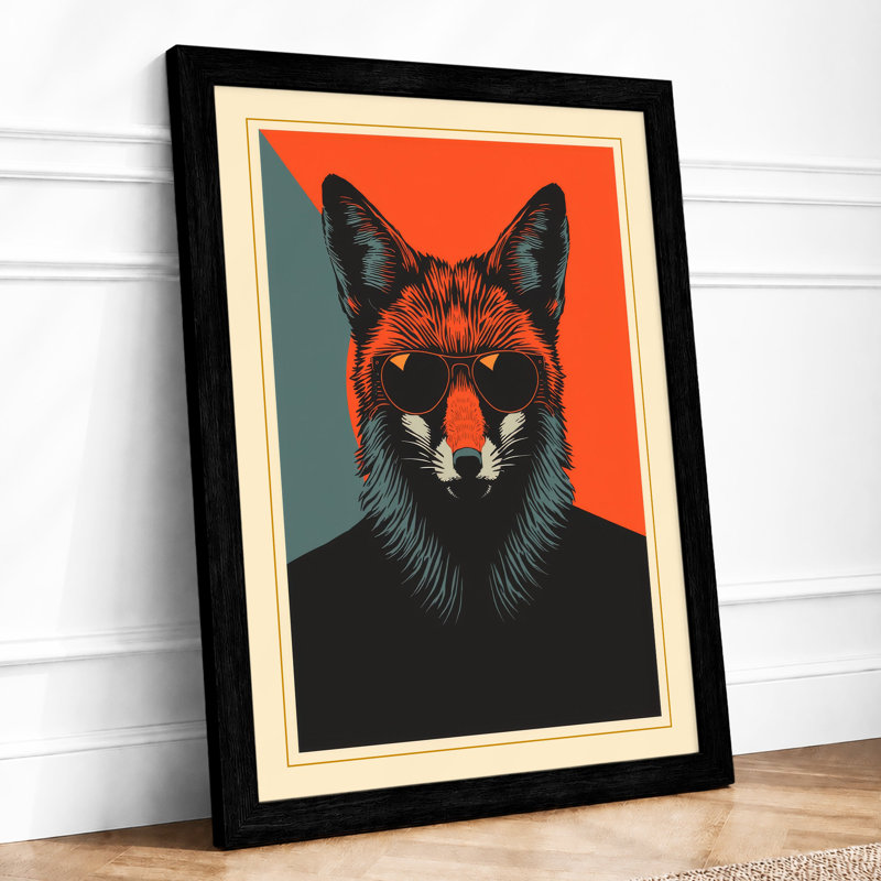 Fox-Headed Figure Modern - Framed Print, A1 - 84.1 x 59.4 cm, Black