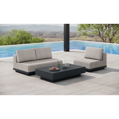 Oslo Aluminum Outdoor Upholstered Lounge Set – 3-Piece