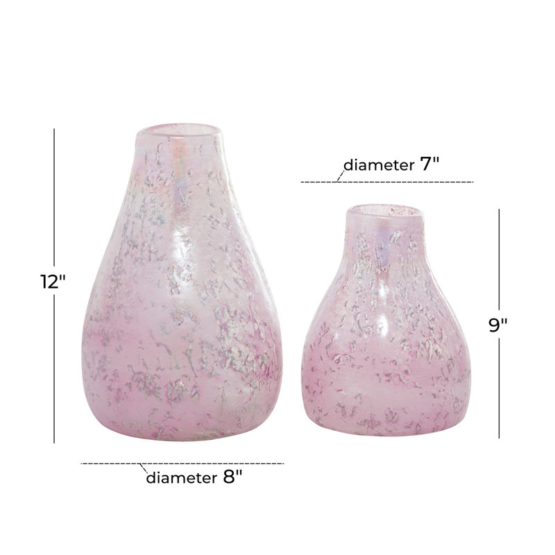 Cosmoliving By Cosmopolitan Set Of 2 Purple Glass Vase