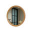 Miroir mural rond en bois naturel