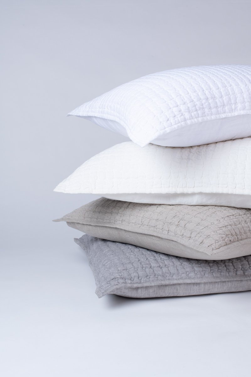 Bahari Linen Shams, King, Gray