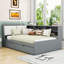 Lit plateforme en bois avec lit gigogne et tablettes-759426126-759426112