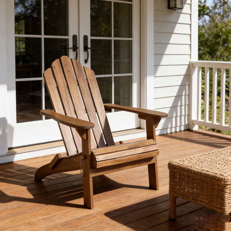 Chaise d'extérieur pliable, Marron foncé