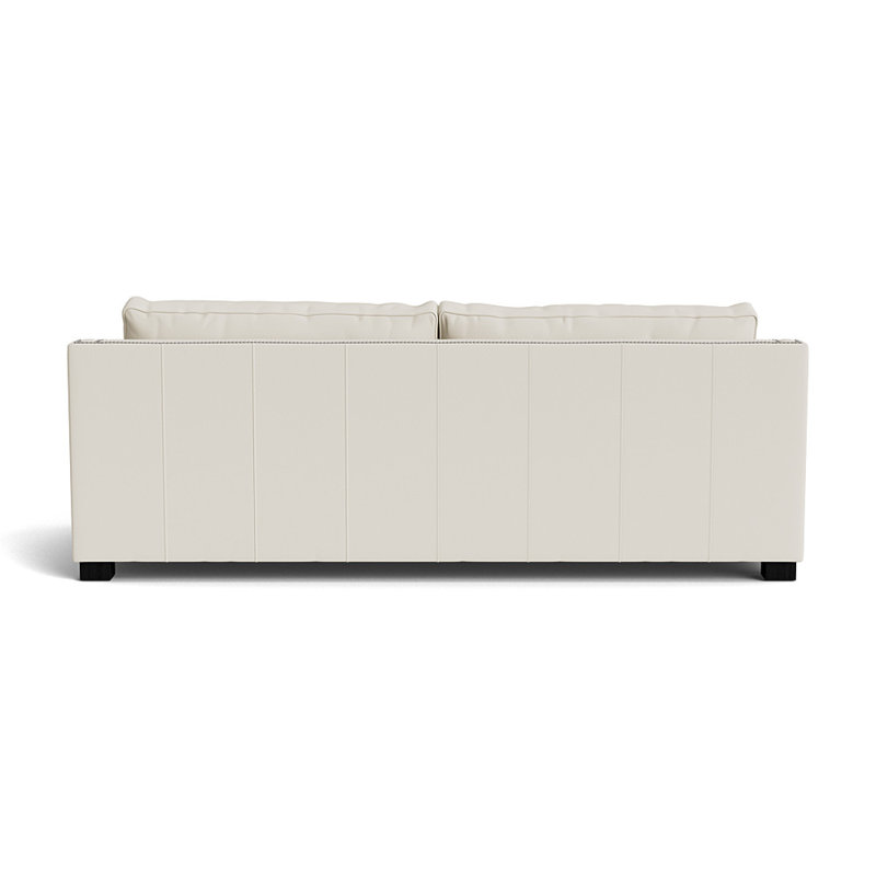 Keaton Upholstered 94 Sofa, Brushed Nickel, Black, Greenwich Performance Leather - Cream