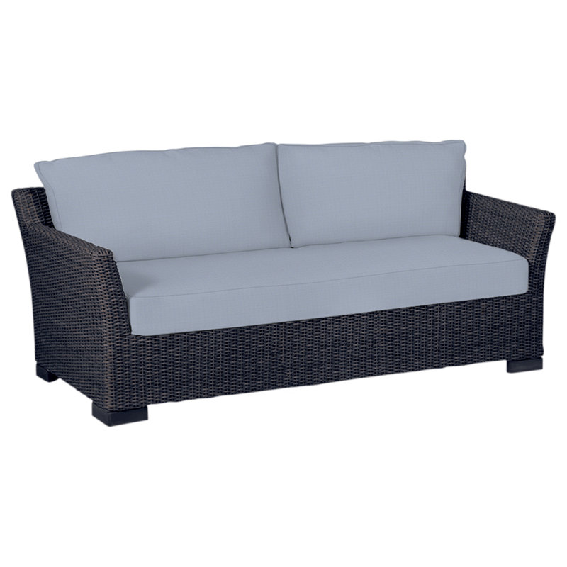 Club Woven Sofa - Black Walnut, Black Walnut, Arbor Chambray Dove Sunbrella®, No Welt